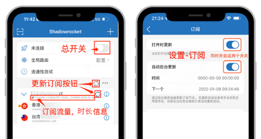 Shadowrocket 套餐信息查看示例